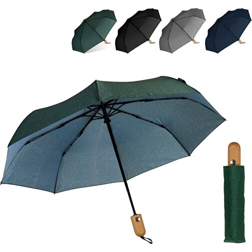 21” Faltbarer Regenschirm Aus R-PET -Material Mit Automatiköffnung , grau, R-PET, 30,00cm x 6,00cm x 6,00cm (Länge x Höhe x Breite), Bild 2