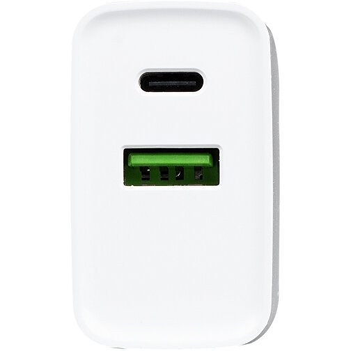 Ladegerät Mit 20W Power Delivery Und Quick Charge Für USB Typ A Und Typ C , weiß, ABS, 8,20cm x 2,80cm x 4,70cm (Länge x Höhe x Breite), Bild 2