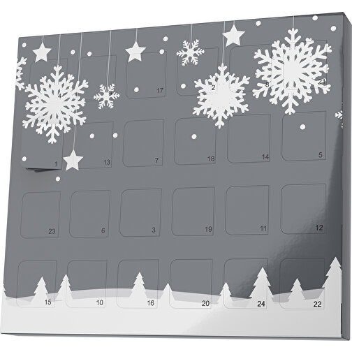 XS Adventskalender Winterlandschaft , Brandt, dunkelgrau / weiß, Vollkartonhülle, weiß, 1,60cm x 12,00cm x 14,00cm (Länge x Höhe x Breite), Bild 1