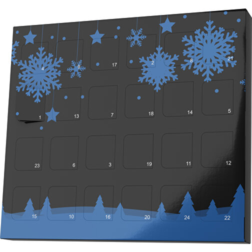 XS Adventskalender Winterlandschaft , Brandt, schwarz / dunkelblau, Vollkartonhülle, weiß, 1,60cm x 12,00cm x 14,00cm (Länge x Höhe x Breite), Bild 1