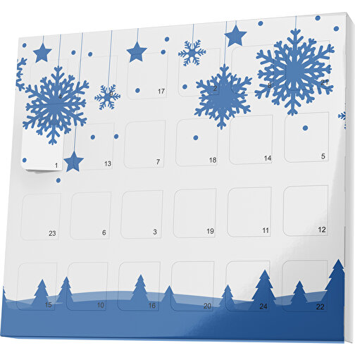 XS Adventskalender Winterlandschaft , Brandt, weiß / dunkelblau, Vollkartonhülle, weiß, 1,60cm x 12,00cm x 14,00cm (Länge x Höhe x Breite), Bild 1