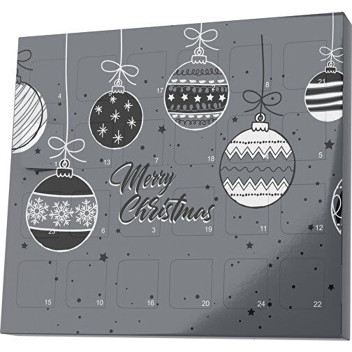 XS Adventskalender Weihnachtskugeln , M&M\'s, dunkelgrau / schwarz, Vollkartonhülle, weiß, 1,60cm x 12,00cm x 14,00cm (Länge x Höhe x Breite), Bild 1