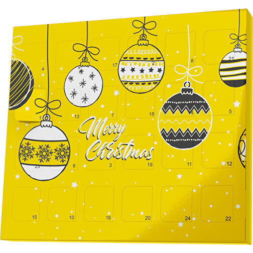 XS Adventskalender Weihnachtskugeln , M&M\'s, goldgelb / weiß, Vollkartonhülle, weiß, 1,60cm x 12,00cm x 14,00cm (Länge x Höhe x Breite), Bild 1