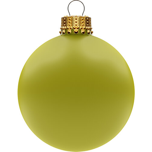 Petite boule de Noël 57 mm, couronne dorée, mate, Image 1