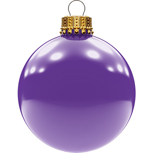 Christbaumkugel Mittel 66 Mm, Krone Gold, Glänzend, 40er Lage , dark violett, Glas, , Bild 1