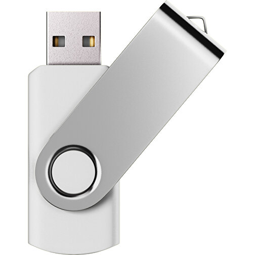 USB-Stick SWING Color 3.0 8 GB , Promo Effects MB , weiss / silber MB , 8 GB , Kunststoff, Metall MB , 5,80cm x 1,09cm x 1,90cm (Länge x Höhe x Breite), Bild 1