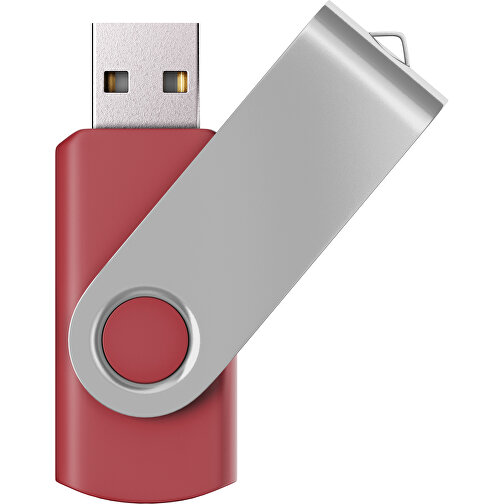 USB-Stick SWING Color 3.0 8 GB , Promo Effects MB , weinrot / silber MB , 8 GB , Kunststoff/ Aluminium MB , 5,70cm x 1,00cm x 1,90cm (Länge x Höhe x Breite), Bild 1