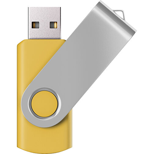 USB-Stick SWING Color 3.0 64 GB , Promo Effects MB , goldgelb / silber MB , 65 GB , Kunststoff/ Aluminium MB , 5,70cm x 1,00cm x 1,90cm (Länge x Höhe x Breite), Bild 1