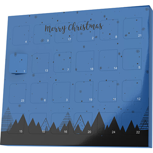 XS Adventskalender Weihnachtswald , M&M\'s, dunkelblau / schwarz, Vollkartonhülle, weiß, 1,60cm x 12,00cm x 14,00cm (Länge x Höhe x Breite), Bild 1