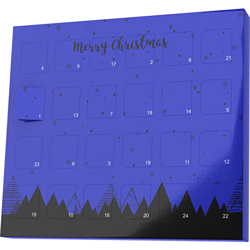 XS Adventskalender Weihnachtswald , M&M\'s, blau / schwarz, Vollkartonhülle, weiß, 1,60cm x 12,00cm x 14,00cm (Länge x Höhe x Breite), Bild 1