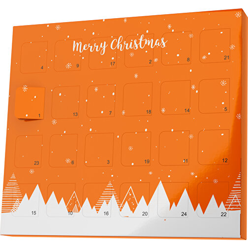 XS Adventskalender Weihnachtswald , M&M\'s, orange / weiß, Vollkartonhülle, weiß, 1,60cm x 12,00cm x 14,00cm (Länge x Höhe x Breite), Bild 1