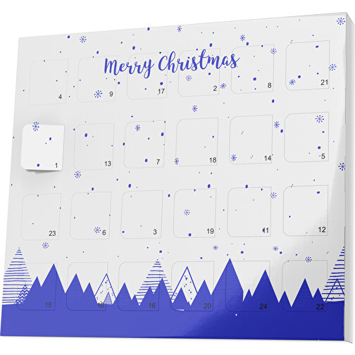 XS Adventskalender Weihnachtswald , M&M\'s, weiß / blau, Vollkartonhülle, weiß, 1,60cm x 12,00cm x 14,00cm (Länge x Höhe x Breite), Bild 1
