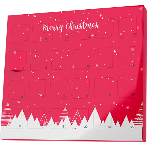 XS Adventskalender Weihnachtswald , Brandt, ampelrot / weiß, Vollkartonhülle, weiß, 1,60cm x 12,00cm x 14,00cm (Länge x Höhe x Breite), Bild 1