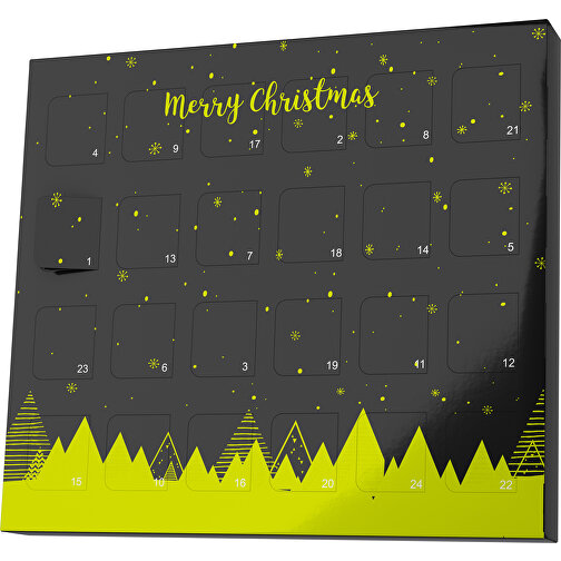 XS Adventskalender Weihnachtswald , Brandt, schwarz / hellgrün, Vollkartonhülle, weiss, 1,60cm x 12,00cm x 14,00cm (Länge x Höhe x Breite), Bild 1