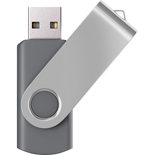USB-Stick SWING Color 3.0 32 GB , Promo Effects MB , dunkelgrau / silber MB , 32 GB , Kunststoff/ Aluminium MB , 5,70cm x 1,00cm x 1,90cm (Länge x Höhe x Breite), Bild 1