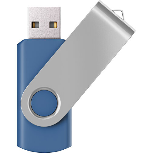 USB-Stick SWING Color 3.0 32 GB , Promo Effects MB , dunkelblau / silber MB , 32 GB , Kunststoff/ Aluminium MB , 5,70cm x 1,00cm x 1,90cm (Länge x Höhe x Breite), Bild 1