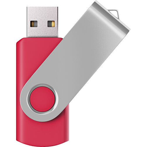 USB-Stick SWING Color 3.0 128 GB , Promo Effects MB , ampelrot / silber MB , 131 GB , Kunststoff/ Aluminium MB , 5,70cm x 1,00cm x 1,90cm (Länge x Höhe x Breite), Bild 1