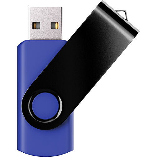 USB-Stick SWING Color 3.0 8 GB , Promo Effects MB , blau / schwarz MB , 8 GB , Kunststoff/ Aluminium MB , 5,70cm x 1,00cm x 1,90cm (Länge x Höhe x Breite), Bild 1