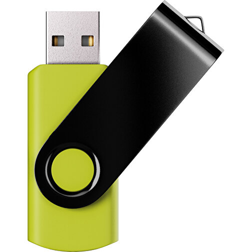 USB-Stick SWING Color 3.0 128 GB , Promo Effects MB , hellgrün / schwarz MB , 131 GB , Kunststoff/ Aluminium MB , 5,70cm x 1,00cm x 1,90cm (Länge x Höhe x Breite), Bild 1