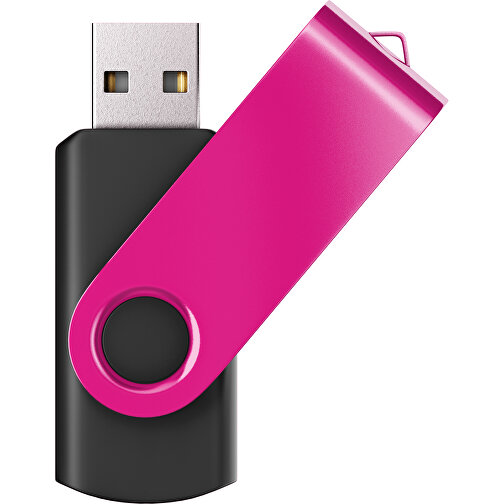 USB-Stick SWING Color 3.0 32 GB , Promo Effects MB , schwarz / pink MB , 32 GB , Kunststoff/ Aluminium MB , 5,70cm x 1,00cm x 1,90cm (Länge x Höhe x Breite), Bild 1
