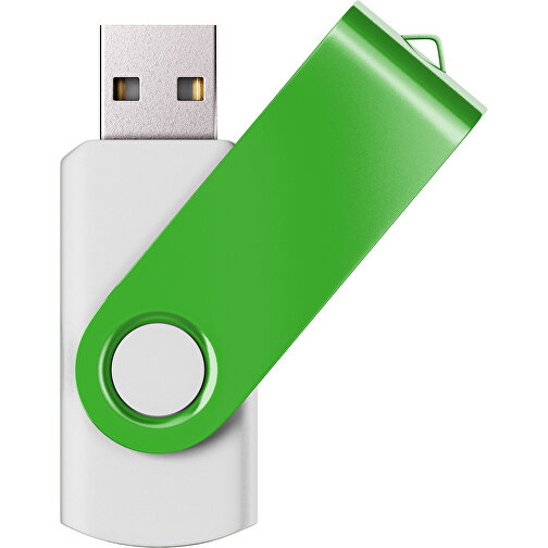 USB-Stick SWING Color 3.0 64 GB , Promo Effects MB , weiss / grasgrün MB , 65 GB , Kunststoff/ Aluminium MB , 5,70cm x 1,00cm x 1,90cm (Länge x Höhe x Breite), Bild 1