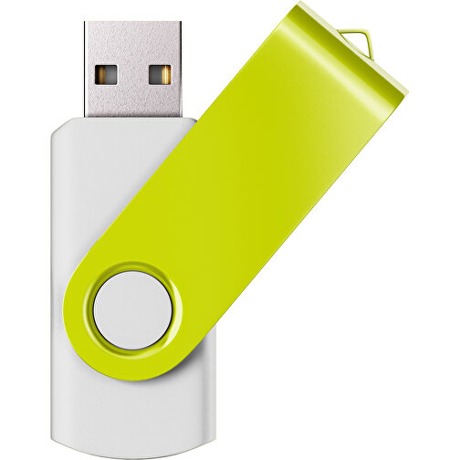 USB-Stick SWING Color 3.0 32 GB , Promo Effects MB , weiß / hellgrün MB , 32 GB , Kunststoff/ Aluminium MB , 5,70cm x 1,00cm x 1,90cm (Länge x Höhe x Breite), Bild 1