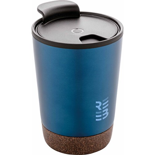 GRS RPP Edelstahl-Kaffeebecher Mit Kork, Blau , blau, Rostfreier Stahl - recycelt, 13,00cm (Höhe), Bild 6