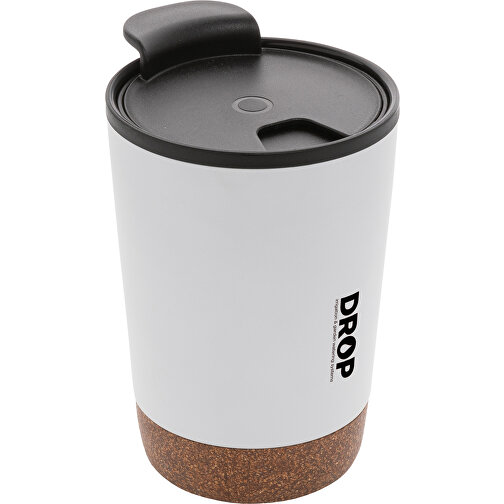 GRS RPP Edelstahl-Kaffeebecher Mit Kork, Weiß , weiß, Rostfreier Stahl - recycelt, 13,00cm (Höhe), Bild 6