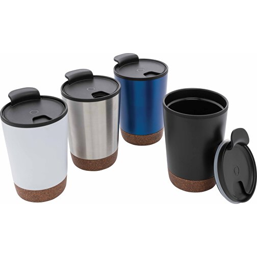 GRS RPP Edelstahl-Kaffeebecher Mit Kork, Silber , silber, Rostfreier Stahl - recycelt, 13,00cm (Höhe), Bild 7