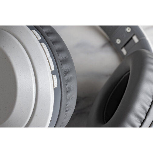 Kopfhörer Aus RCS Standard Recyceltem Kunststoff, Weiß , weiß, ABS - recycelt, 20,00cm x 7,70cm (Länge x Höhe), Bild 2