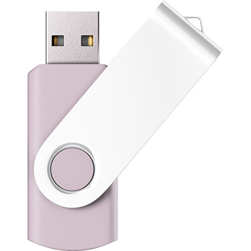USB-Stick SWING Color 3.0 8 GB , Promo Effects MB , zartrosa / weiss MB , 8 GB , Kunststoff/ Aluminium MB , 5,70cm x 1,00cm x 1,90cm (Länge x Höhe x Breite), Bild 1