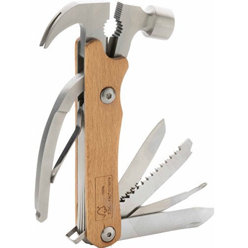 Hammer-Tool Aus Holz, Braun , braun, FSC® Holz, 14,70cm x 2,00cm (Länge x Höhe), Bild 1