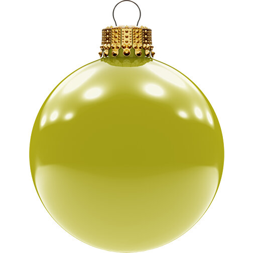 Petite boule de Noël 57 mm, couronne dorée, brillante (Kiwi, Verre) comme  goodies publicitaires Sur