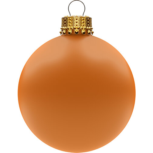 Christbaumkugel Mittel 66 Mm, Krone Gold, Matt, 40er Lage , orange, Glas, , Bild 1