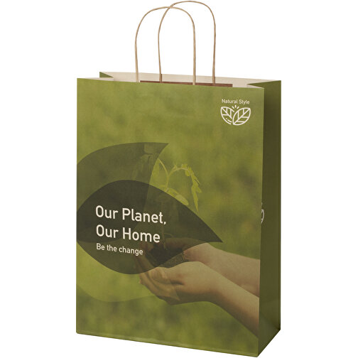 Papirpose 150 g/m2 fra landbruksavfall med vridde håndtak – Xlarge, Bilde 1