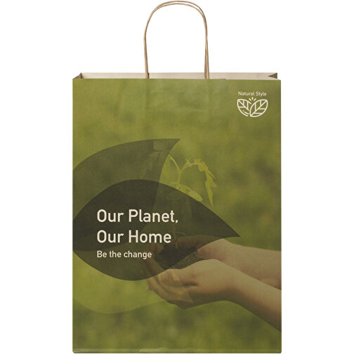 Papirpose 150 g/m2 fra landbruksavfall med vridde håndtak – Xlarge, Bilde 2