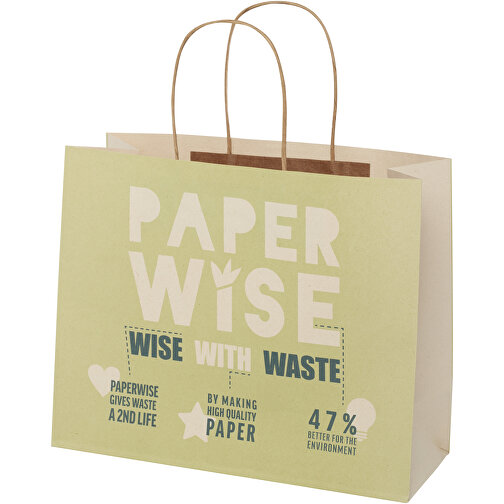 Papirpose 150 g/m2 fra landbruksavfall med vridde håndtak – large, Bilde 1