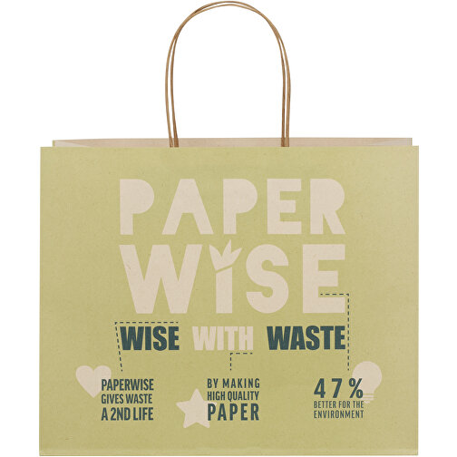 Papirpose 150 g/m2 fra landbruksavfall med vridde håndtak – large, Bilde 2