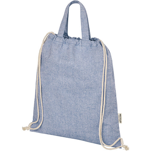 Pheebs 150 G/m² Aware™ Recycelte Rucksack Mit Kordelzug , heather blau, 80% Recyclingbaumwolle, 20% Recyceltes Polyester, 150 g/m2, 38,00cm x 42,00cm (Länge x Höhe), Bild 5