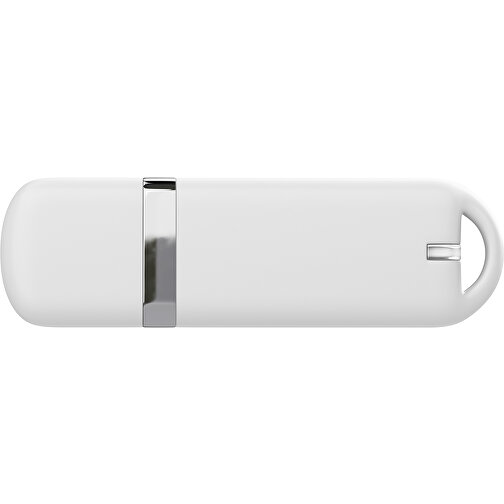 USB-Stick StylishDrive 2.0 , weiß MB , 65 GB , Gummiplastik, Kunststoff MB , 6,20cm x 0,75cm x 2,00cm (Länge x Höhe x Breite), Bild 2