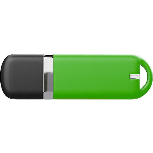 USB-Stick StylishDrive 2.0 , grasgrün /schwarz MB , 65 GB , Gummiplastik, Kunststoff MB , 6,20cm x 0,75cm x 2,00cm (Länge x Höhe x Breite), Bild 2