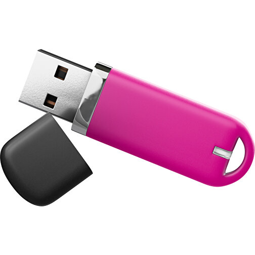 USB-Stick StylishDrive 2.0 , pink /schwarz MB , 65 GB , Gummiplastik, Kunststoff MB , 6,20cm x 0,75cm x 2,00cm (Länge x Höhe x Breite), Bild 1