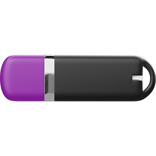 USB-Stick StylishDrive 2.0 , schwarz / dunkelmagenta MB , 65 GB , Gummiplastik, Kunststoff MB , 6,20cm x 0,75cm x 2,00cm (Länge x Höhe x Breite), Bild 2