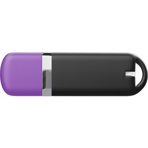 USB-Stick StylishDrive 2.0 , schwarz / lavendellila MB , 65 GB , Gummiplastik, Kunststoff MB , 6,20cm x 0,75cm x 2,00cm (Länge x Höhe x Breite), Bild 2