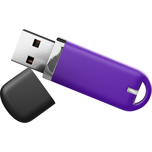 USB-Stick StylishDrive 2.0 , violet /schwarz MB , 32 GB , Gummiplastik, Kunststoff MB , 6,20cm x 0,75cm x 2,00cm (Länge x Höhe x Breite), Bild 1