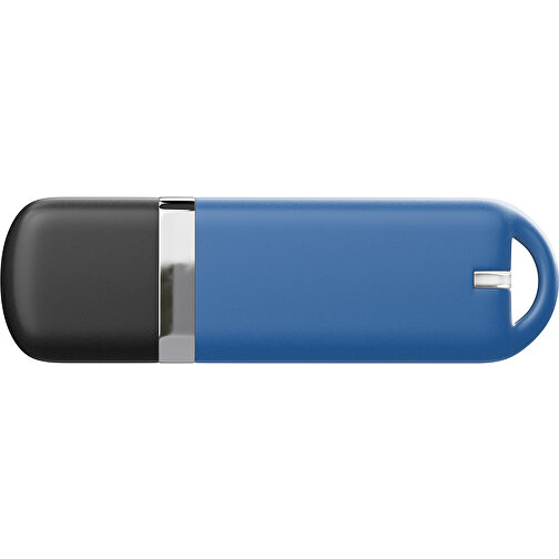 USB-Stick StylishDrive 2.0 , dunkelblau /schwarz MB , 32 GB , Gummiplastik, Kunststoff MB , 6,20cm x 0,75cm x 2,00cm (Länge x Höhe x Breite), Bild 2