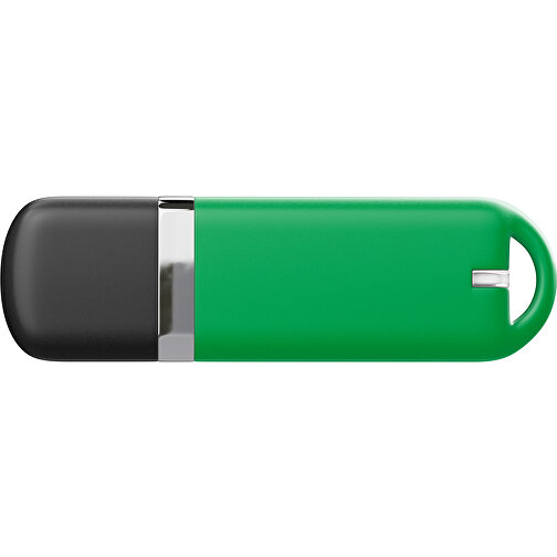 USB-Stick StylishDrive 2.0 , grün /schwarz MB , 32 GB , Gummiplastik, Kunststoff MB , 6,20cm x 0,75cm x 2,00cm (Länge x Höhe x Breite), Bild 2