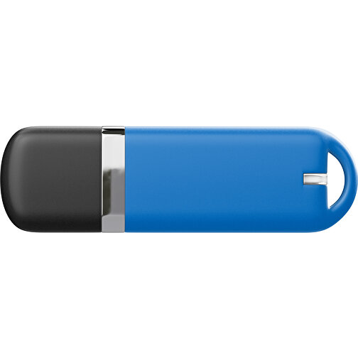 USB-Stick StylishDrive 2.0 , kobaltblau /schwarz MB , 32 GB , Gummiplastik, Kunststoff MB , 6,20cm x 0,75cm x 2,00cm (Länge x Höhe x Breite), Bild 2