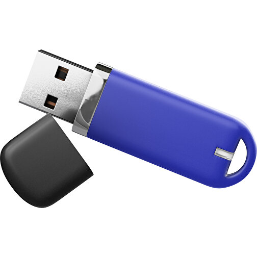 USB-Stick StylishDrive 2.0 , blau /schwarz MB , 32 GB , Gummiplastik, Kunststoff MB , 6,20cm x 0,75cm x 2,00cm (Länge x Höhe x Breite), Bild 1