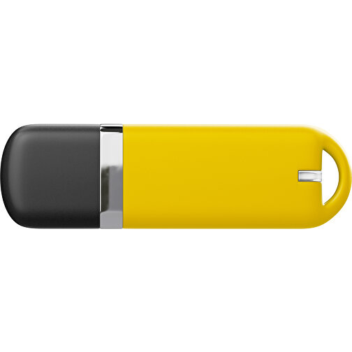 USB-Stick StylishDrive 2.0 , goldgelb /schwarz MB , 32 GB , Gummiplastik, Kunststoff MB , 6,20cm x 0,75cm x 2,00cm (Länge x Höhe x Breite), Bild 2